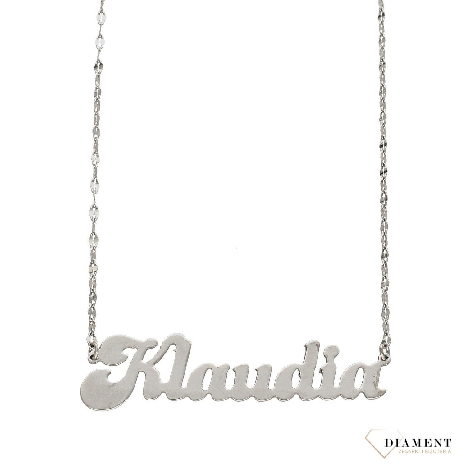 Naszyjnik srebrny z imieniem Klaudia.jpg